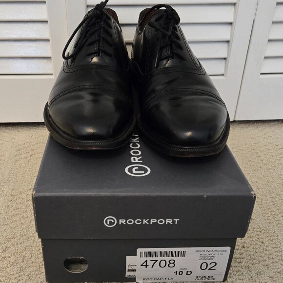 Men\'s Rockport Black Dress Shoes - Size 10D main image 4